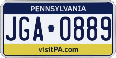 PA license plate JGA0889