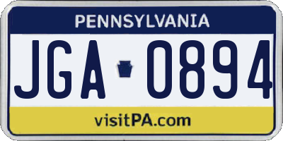 PA license plate JGA0894