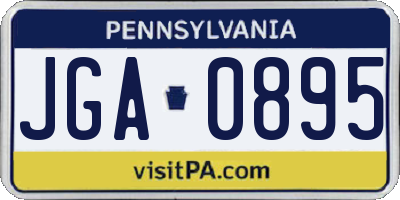 PA license plate JGA0895
