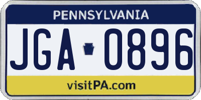 PA license plate JGA0896