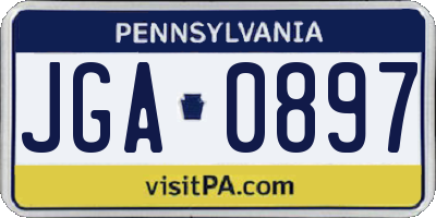 PA license plate JGA0897