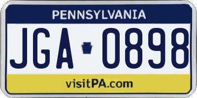 PA license plate JGA0898