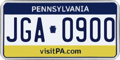 PA license plate JGA0900