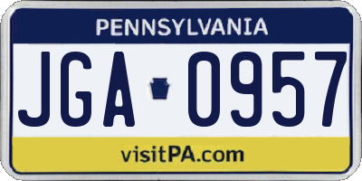PA license plate JGA0957