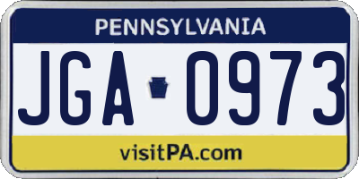 PA license plate JGA0973