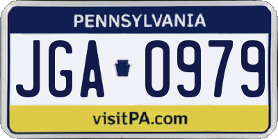 PA license plate JGA0979