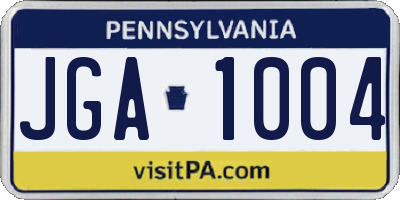 PA license plate JGA1004