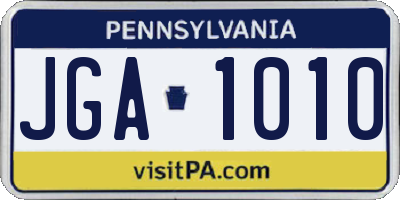 PA license plate JGA1010