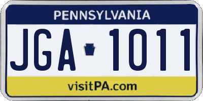 PA license plate JGA1011