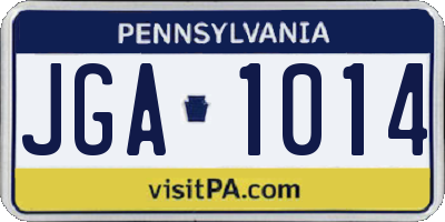 PA license plate JGA1014