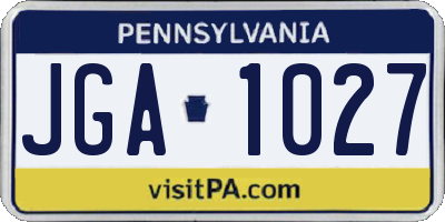 PA license plate JGA1027