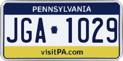PA license plate JGA1029