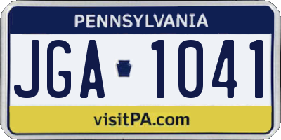 PA license plate JGA1041