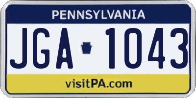 PA license plate JGA1043