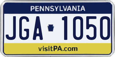 PA license plate JGA1050