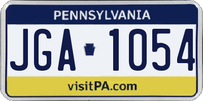 PA license plate JGA1054