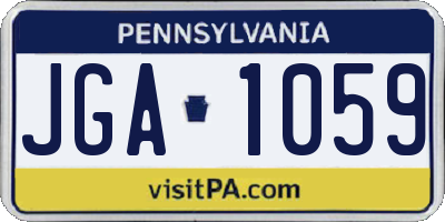 PA license plate JGA1059