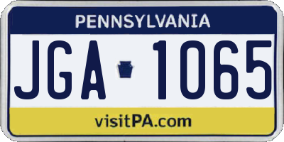 PA license plate JGA1065