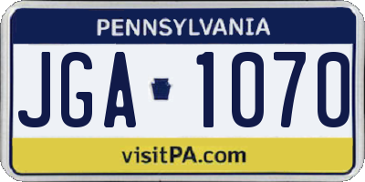 PA license plate JGA1070
