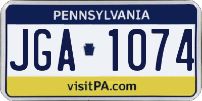 PA license plate JGA1074