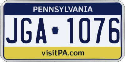 PA license plate JGA1076