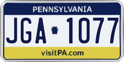 PA license plate JGA1077