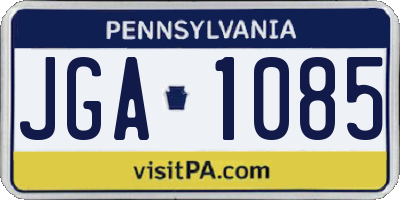 PA license plate JGA1085