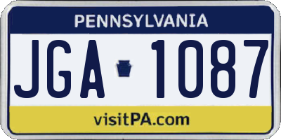 PA license plate JGA1087