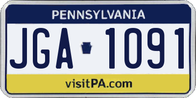 PA license plate JGA1091