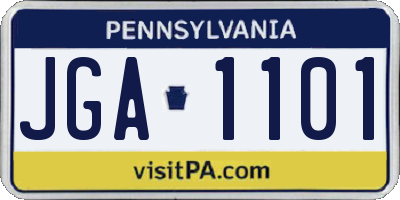 PA license plate JGA1101