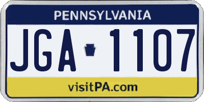 PA license plate JGA1107