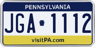PA license plate JGA1112