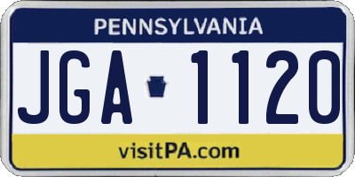PA license plate JGA1120