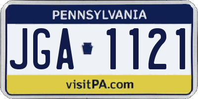 PA license plate JGA1121