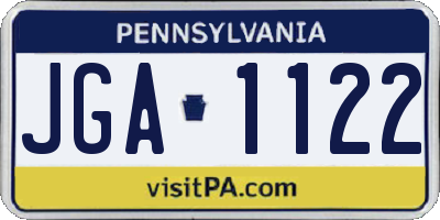 PA license plate JGA1122
