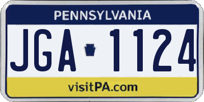 PA license plate JGA1124