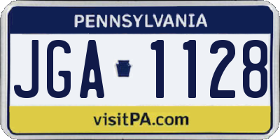 PA license plate JGA1128
