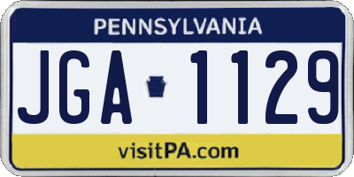PA license plate JGA1129