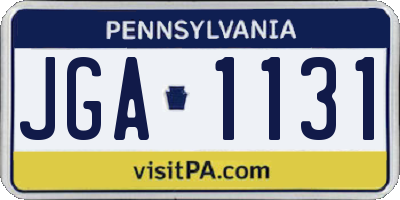 PA license plate JGA1131