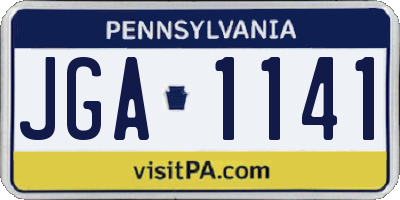 PA license plate JGA1141