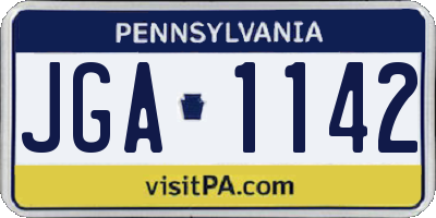PA license plate JGA1142
