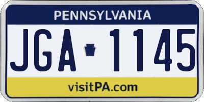 PA license plate JGA1145