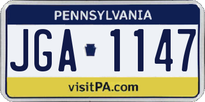 PA license plate JGA1147