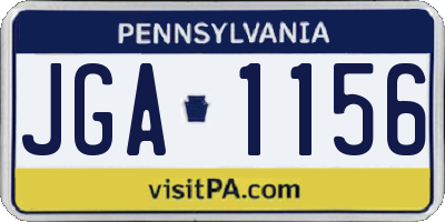 PA license plate JGA1156