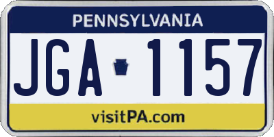 PA license plate JGA1157