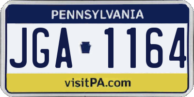 PA license plate JGA1164