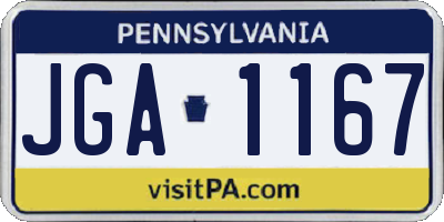 PA license plate JGA1167