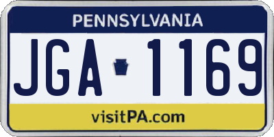 PA license plate JGA1169