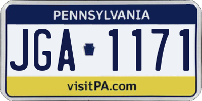 PA license plate JGA1171