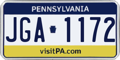 PA license plate JGA1172